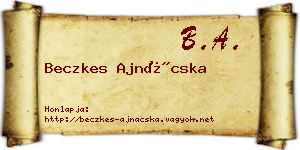 Beczkes Ajnácska névjegykártya